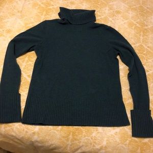 100% Cashmere Teal Turtleneck